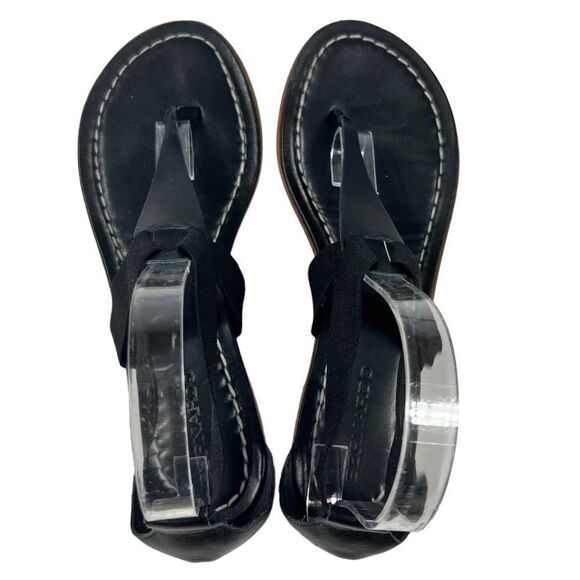 Bernardo ‘Poppy’ Black Leather T Strap Sandals - Picture 13 of 14